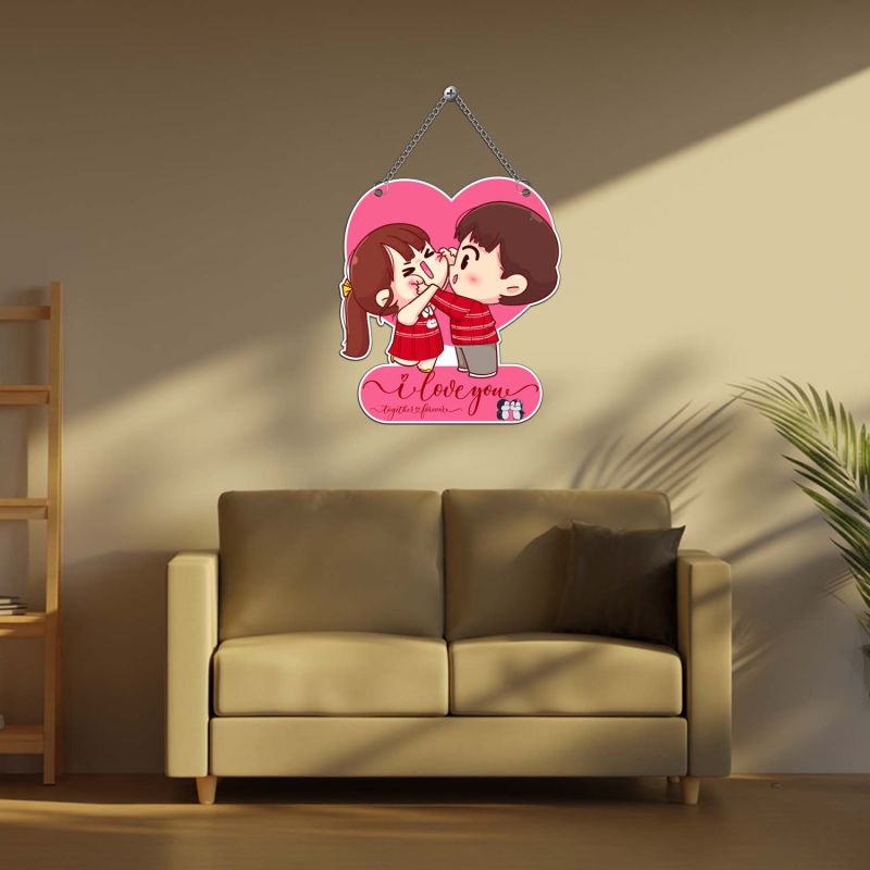 GIFTMEBAZAR Romantic Couple Wall Hanging Decoration Wall Art Home Decor Gift For Valentines Day, Anniversary, Birthday, Husband Wife, Girlfriend Boyfriend